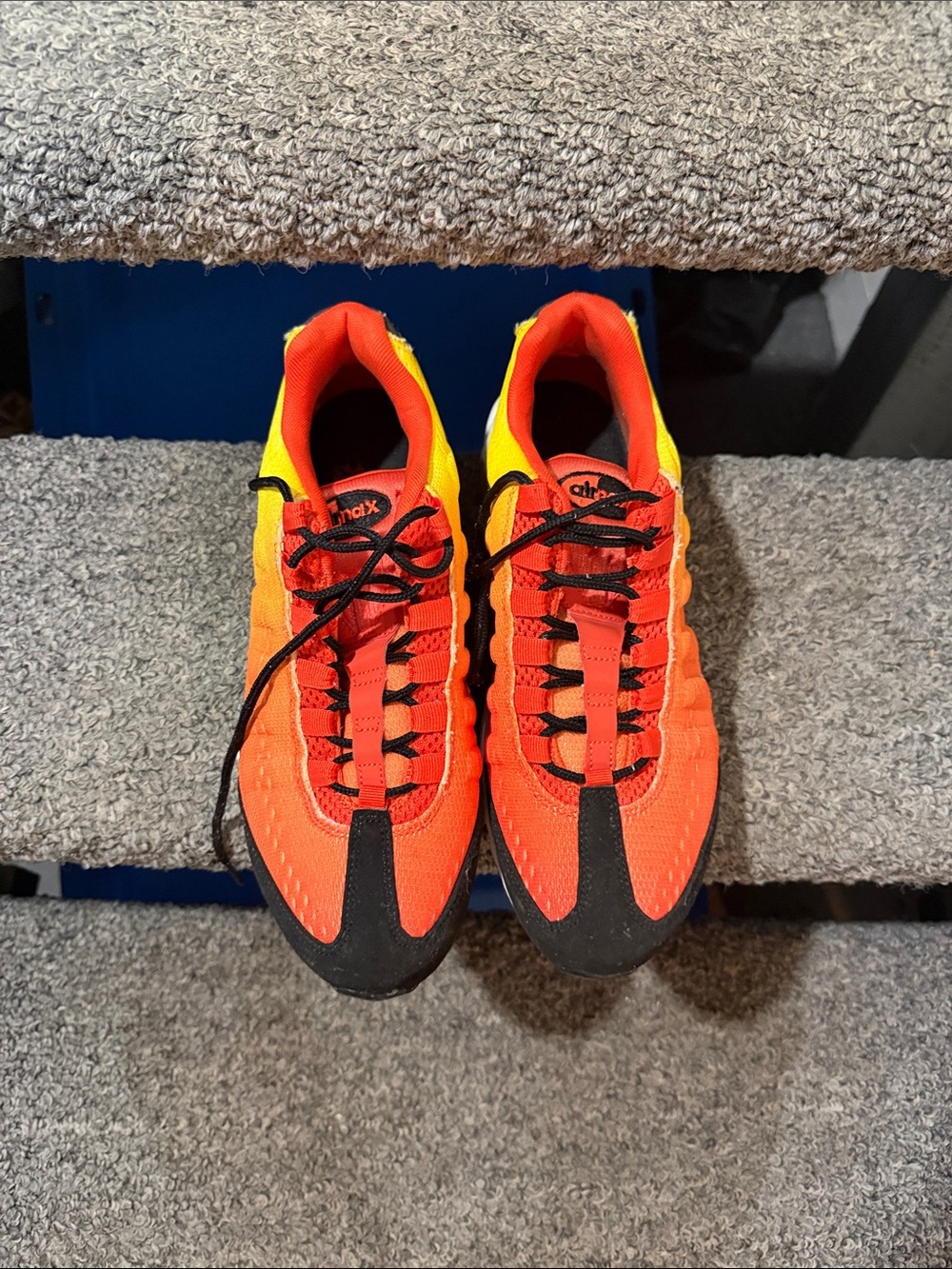 Nike air max Men's Bright Orange and Yellow Low-Top Sneakers